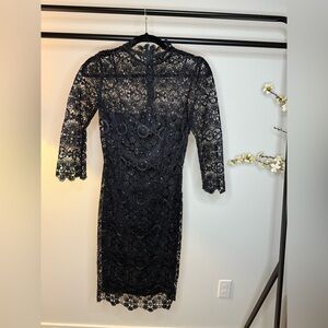 Paper Dolls High Neck Lace Midi Dress | Black | US 2